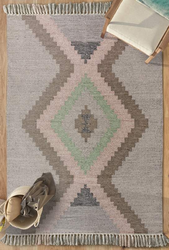 ALFOMBRA KILIM CON FLECOS CHANDIA 1140 MULTICOLOR